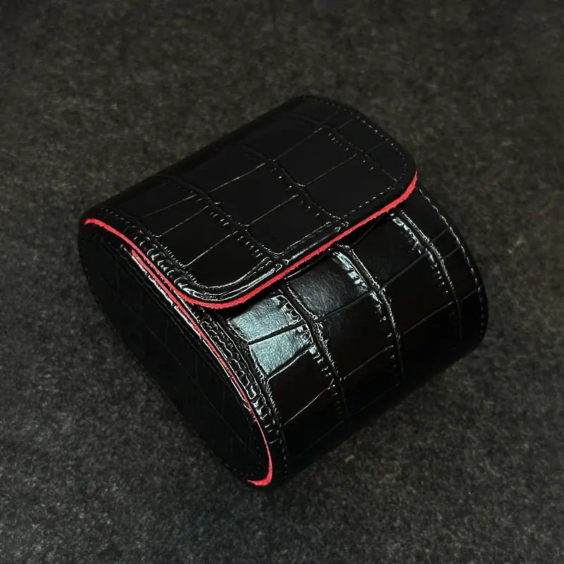 Premium Quality Imported Black Leather Travel Watch Box 1 Slots